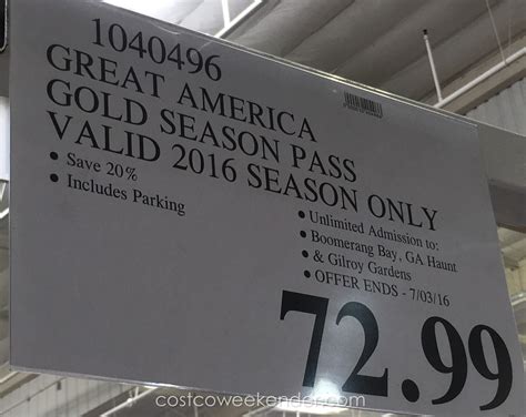 Great America 2016 Adult Gold Season Pass | Costco Weekender
