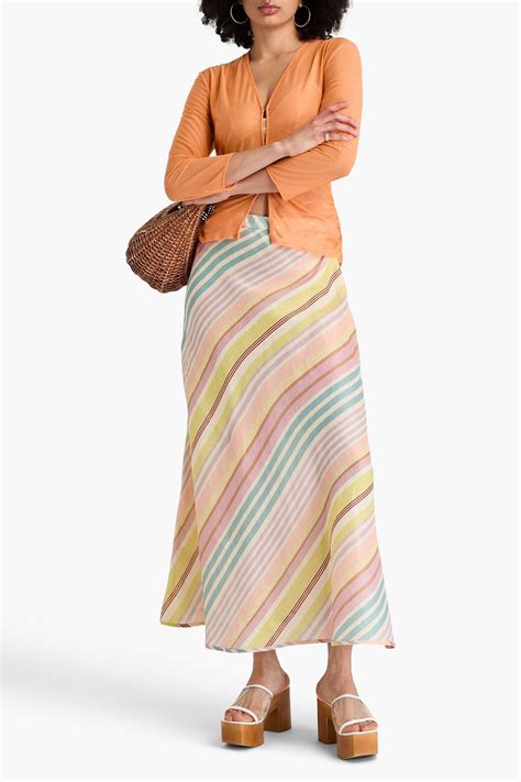 ZIMMERMANN Striped linen maxi skirt | THE OUTNET