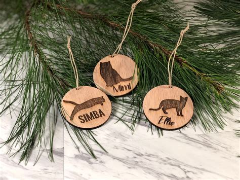 Custom Cat Christmas Ornament Engraved Cat Christmas - Etsy
