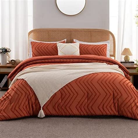 Burnt Orange Boho Queen Comforter Set from Amazon | Bed comforter sets ...