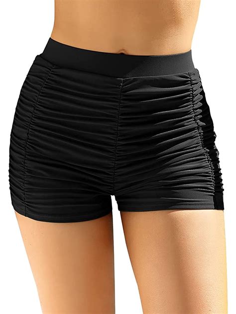 Charmo Womens Swim Shorts High Waisted Tummy Control Swimsuit Bottoms ...