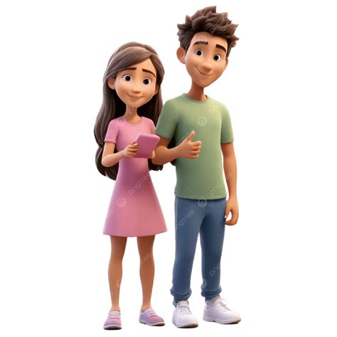 3d Cartoon Brother And Sister, Brother, Sister, Cartoon PNG Transparent ...