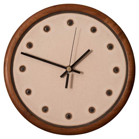 Mid Century Modern Walnut Clock For Sale at 1stDibs