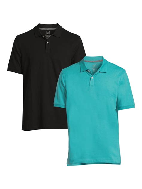 George Men's & Big Men's 2-Pack Pique Polo Shirts with Short Sleeves ...