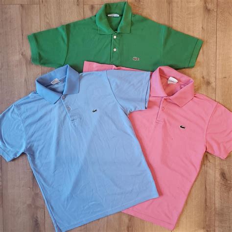 Lacoste Men's Blue and Pink Polo-shirts | Depop