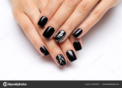 Black White And Silver Nails
