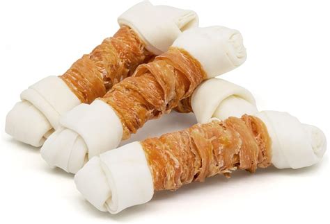 Amazon.com : MON2SUN Dog Treats 6.5" Rawhide Bones Chicken Wrapped ...
