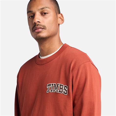 TIMBS Graphic Crewneck Sweatshirt for Men in Red