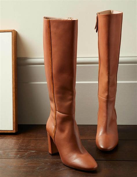 Brown leather knee high boots online