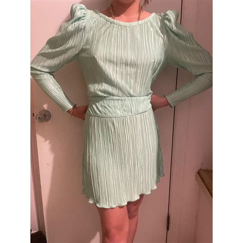 Teal long sleeve pleated dress | size 4 | brand:... - Depop