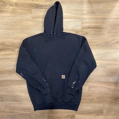 Carhartt Men's Navy Hoodie | Depop