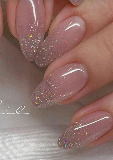 Almond french tip glitter nails – Artofit