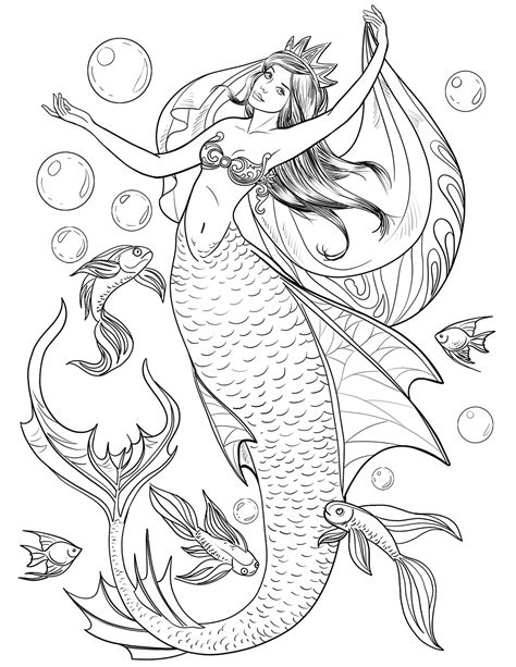 Mermaid Coloring Pages for Adults - Best Coloring Pages For Kids