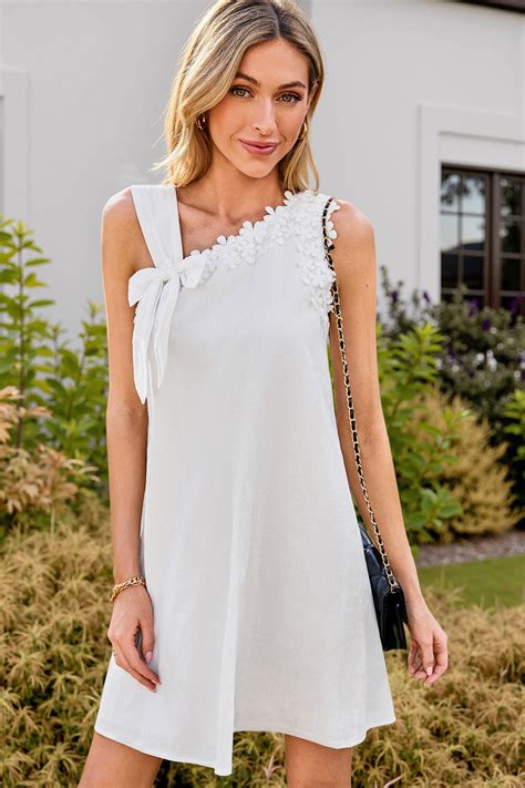 Spring Daisy White Mini Dress