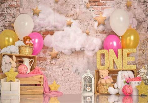 Happy 1th Birthday Party Baby Shower rations Vinyl Photo Background ...