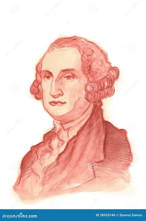 Retrato Del Watercolour De George Washington Foto editorial ...