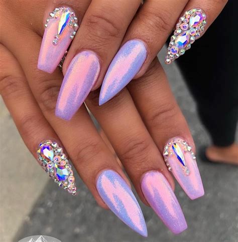 Light Pink Acrylic Nails, Glitter Nails Acrylic, Hot Pink Nails, Nail ...