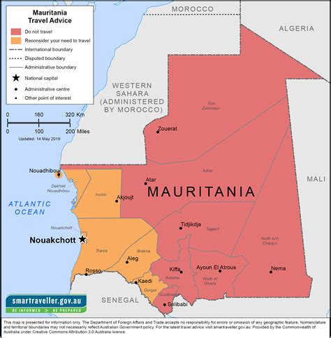 Mauritania On A Map Of Africa