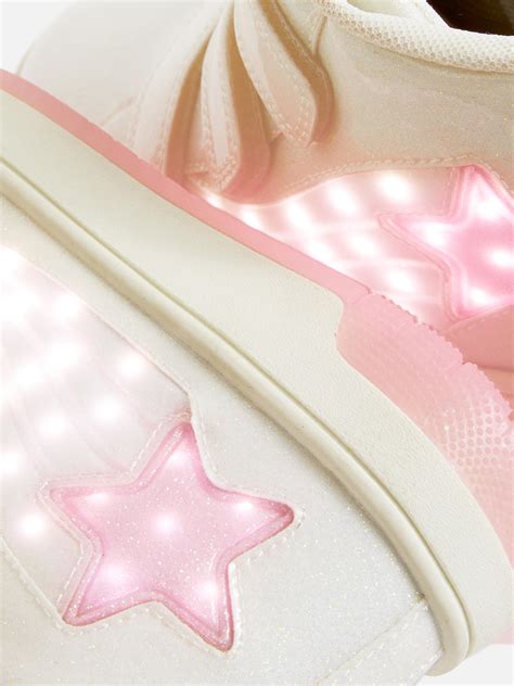 Girls White Light-Up Star High-Top Trainers | Penneys