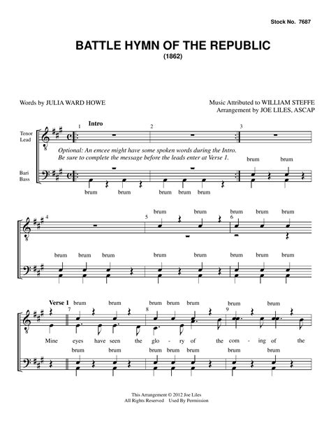 The Battle Hymn of the Republic (arr. Joe Liles) by Julia Ward Howe ...