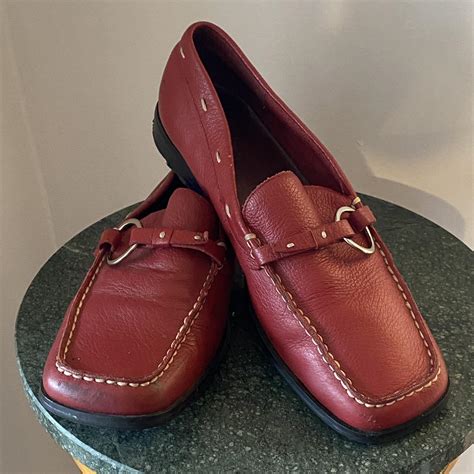 the cutest vintage red leather loafers ️‍🔥🥰 definitely... - Depop