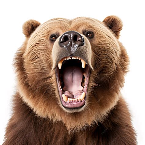 Kodiak Bear Portraite of Happy surprised funny Animal head peeking ...