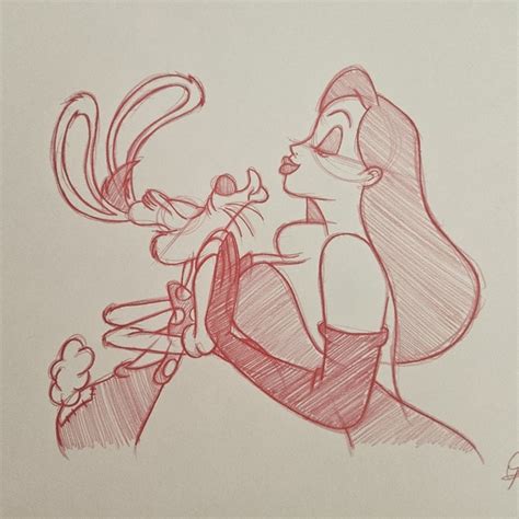 Disney | Art | Disney Amblin Jessica And Roger Rabbit Drawingsketch ...