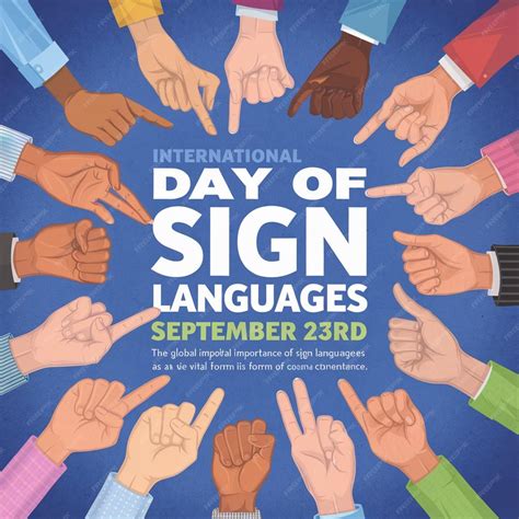 International Day of Sign Languages Vector Banner Illustration ...