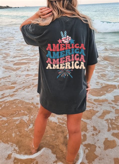 Retro American Flag Comfort Colors Tee, 4th of July,memorial Day ...