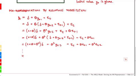 The AR(1) Model - Deriving the MA Representation by Recursive ...