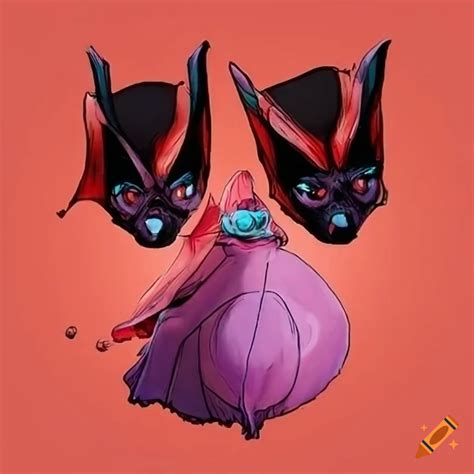 Two bats hanging upside down on Craiyon