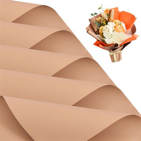 Amazon.com: BEISHIDA 20 PCS Brown Floral Wrapping Paper-Matte ...