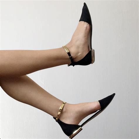 Zara Women's Black Ballet-shoes | Depop