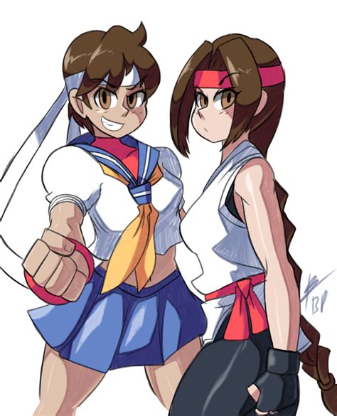 kasugano sakura and yuri sakazaki (street fighter and 3 more) drawn by ...