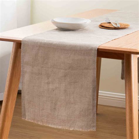 Natural Linen Table Runner - Olive Home