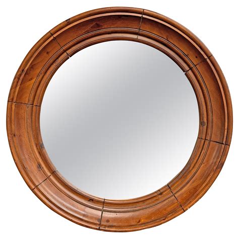 Rather Large Round Framed Mirror For Sale at 1stDibs