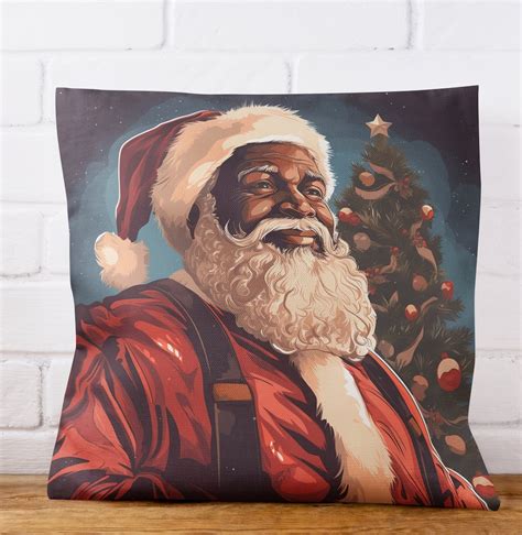 Vintage Black Santa Claus Pillow | African American Santa Claus Pillow ...