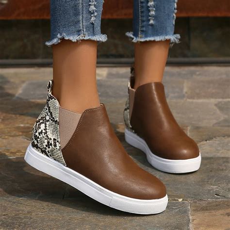 Weekly Deals! Tejiojio Clearance Women Casual Boots Retro Round Toe ...