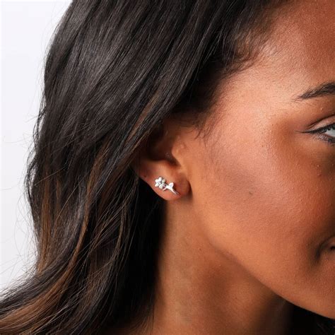 Birth Month Flower Earring Studs / Sterling Silver Birth Month - Etsy UK