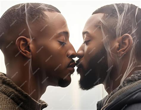 Black Men Kissing