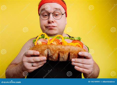 Diet Failure of Fat Man Eating Fastfood Stock Image - Image of fatboy ...