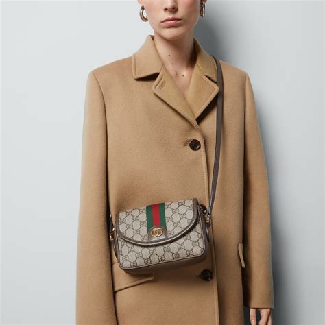 Ophidia mini shoulder bag in beige and ebony GG Supreme | GUCCI® SE