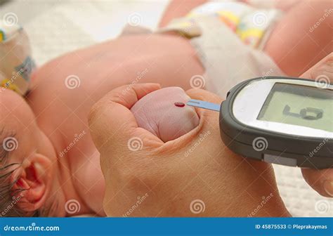 Measure Child Glucose Level Blood Test Diabetes Stock Image - Image of ...