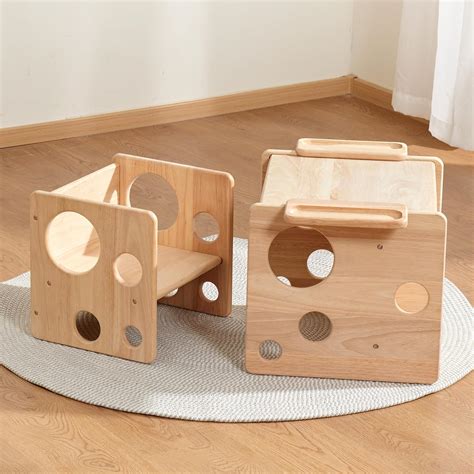 Woodtoe Montessori Weaning Table and Chair Set, Toddler Table and Chair ...