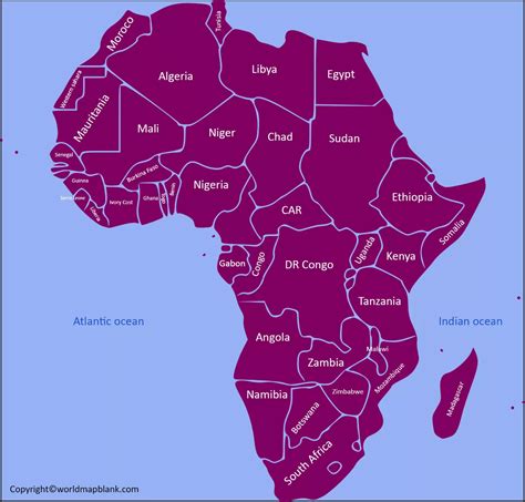 Africa Map with Countries – Labeled Map of Africa [PDF] - Printable World Maps