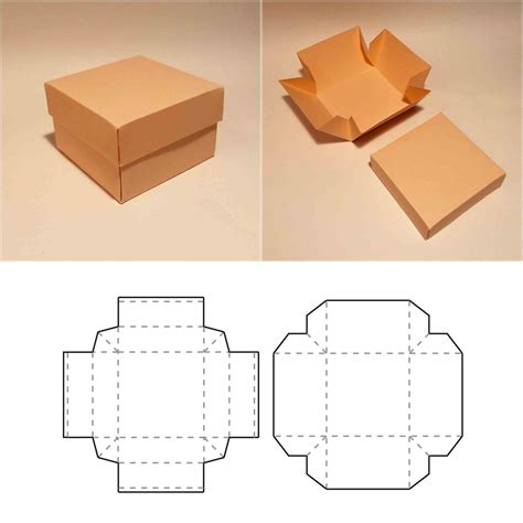 Box with handle template, square box, cube box, favor box, g - Inspire ...