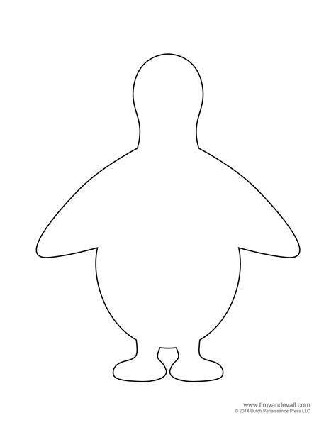 Penguin Template, Coloring Pages, Clipart Pictures and Crafts
