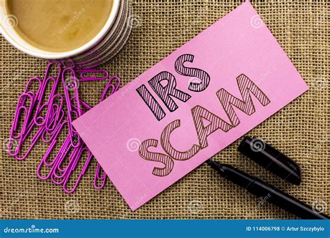 Handwriting Text Writing Irs Scam. Concept Meaning Warning Scam Fraud ...