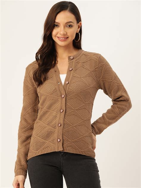 Buy Madame Women Brown Cardigan - Sweaters for Women 19134652 | Myntra