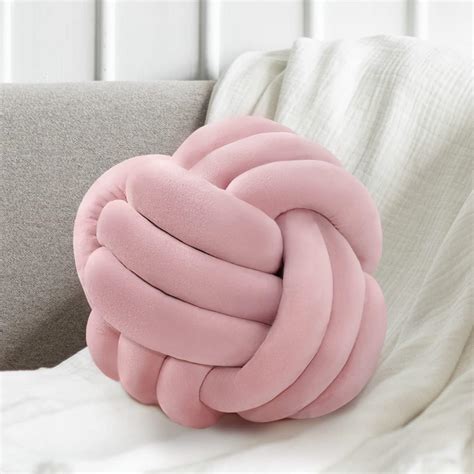 Amazon.com: Jugbey Knot Pillow Ball, Soft Plush Pink Knotted Round ...